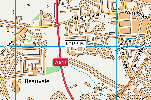 NG15 6UW map - OS VectorMap District (Ordnance Survey) NG15 6UW map - OS VectorMap District (Ordnance Survey)