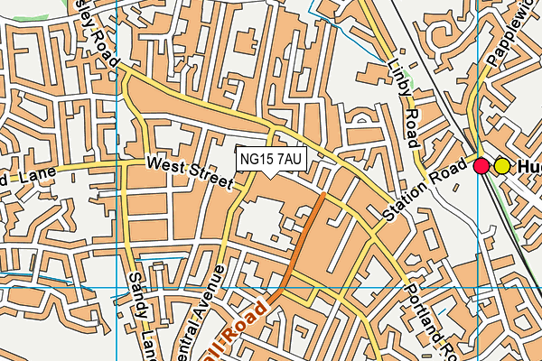 NG15 7AU map - OS VectorMap District (Ordnance Survey) NG15 7AU map - OS VectorMap District (Ordnance Survey)