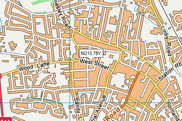 NG15 7BY map - OS VectorMap District (Ordnance Survey) NG15 7BY map - OS VectorMap District (Ordnance Survey)