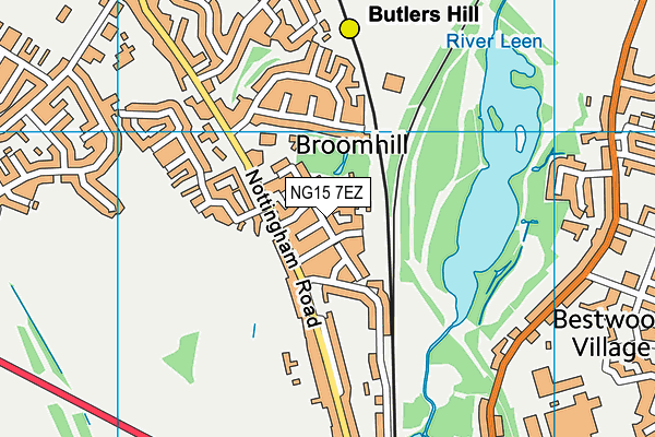 NG15 7EZ map - OS VectorMap District (Ordnance Survey)