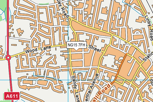 NG15 7FH map - OS VectorMap District (Ordnance Survey) NG15 7FH map - OS VectorMap District (Ordnance Survey)