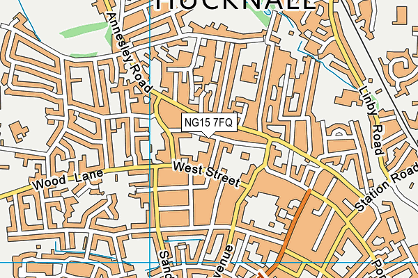 NG15 7FQ map - OS VectorMap District (Ordnance Survey)