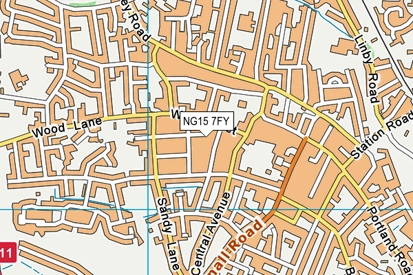 NG15 7FY map - OS VectorMap District (Ordnance Survey) NG15 7FY map - OS VectorMap District (Ordnance Survey)