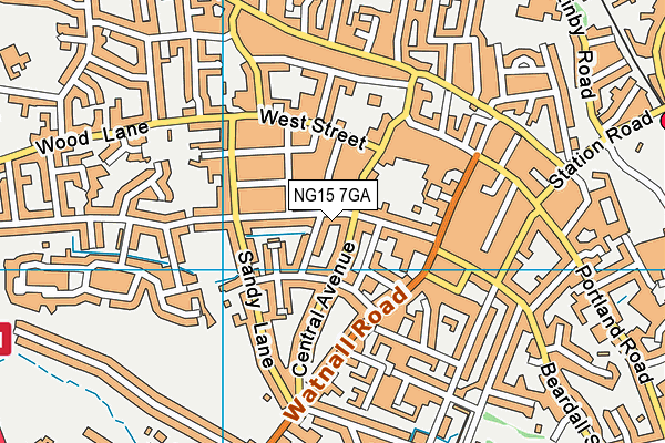 NG15 7GA map - OS VectorMap District (Ordnance Survey) NG15 7GA map - OS VectorMap District (Ordnance Survey)