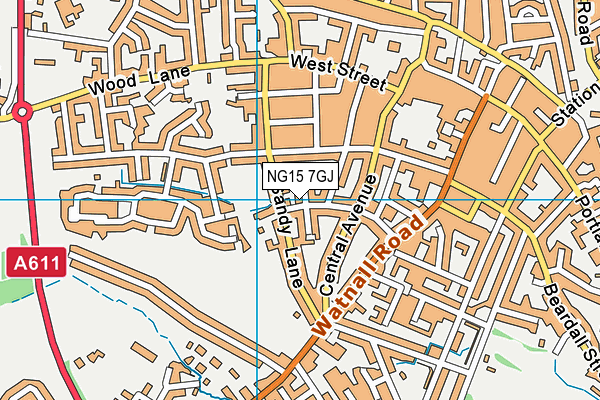 NG15 7GJ map - OS VectorMap District (Ordnance Survey) NG15 7GJ map - OS VectorMap District (Ordnance Survey)