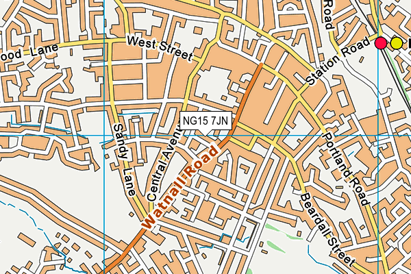 NG15 7JN map - OS VectorMap District (Ordnance Survey) NG15 7JN map - OS VectorMap District (Ordnance Survey)