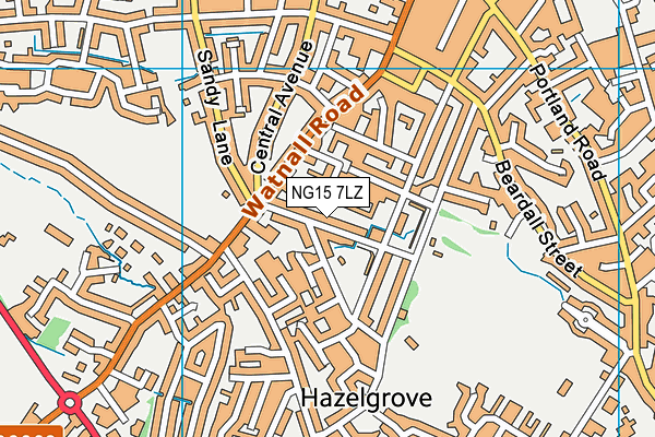 NG15 7LZ map - OS VectorMap District (Ordnance Survey) NG15 7LZ map - OS VectorMap District (Ordnance Survey)
