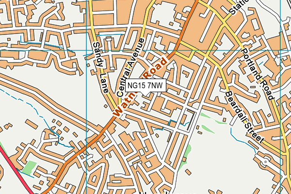 NG15 7NW map - OS VectorMap District (Ordnance Survey) NG15 7NW map - OS VectorMap District (Ordnance Survey)