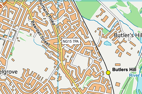 NG15 7PA map - OS VectorMap District (Ordnance Survey) NG15 7PA map - OS VectorMap District (Ordnance Survey)