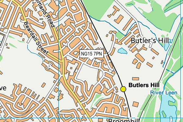 NG15 7PN map - OS VectorMap District (Ordnance Survey) NG15 7PN map - OS VectorMap District (Ordnance Survey)