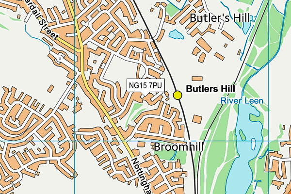 NG15 7PU map - OS VectorMap District (Ordnance Survey) NG15 7PU map - OS VectorMap District (Ordnance Survey)