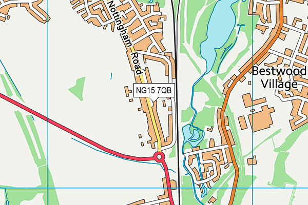 NG15 7QB map - OS VectorMap District (Ordnance Survey) NG15 7QB map - OS VectorMap District (Ordnance Survey)