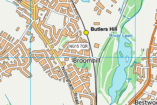 NG15 7QR map - OS VectorMap District (Ordnance Survey)