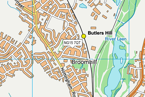 NG15 7QT map - OS VectorMap District (Ordnance Survey)