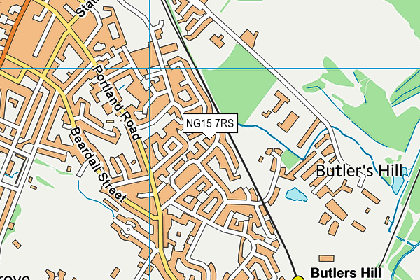 NG15 7RS map - OS VectorMap District (Ordnance Survey) NG15 7RS map - OS VectorMap District (Ordnance Survey)