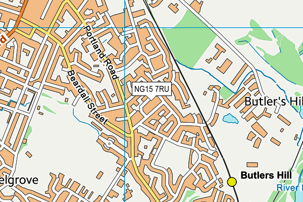 NG15 7RU map - OS VectorMap District (Ordnance Survey) NG15 7RU map - OS VectorMap District (Ordnance Survey)