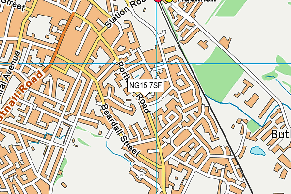 NG15 7SF map - OS VectorMap District (Ordnance Survey) NG15 7SF map - OS VectorMap District (Ordnance Survey)