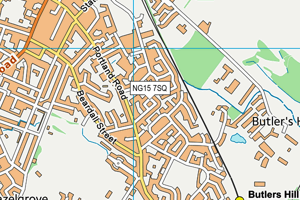 NG15 7SQ map - OS VectorMap District (Ordnance Survey) NG15 7SQ map - OS VectorMap District (Ordnance Survey)