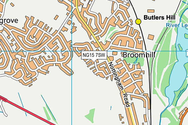 NG15 7SW map - OS VectorMap District (Ordnance Survey) NG15 7SW map - OS VectorMap District (Ordnance Survey)