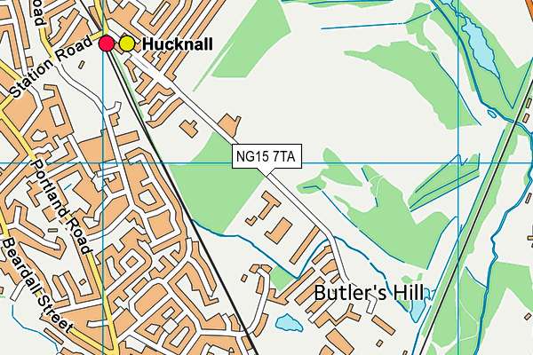 NG15 7TA map - OS VectorMap District (Ordnance Survey) NG15 7TA map - OS VectorMap District (Ordnance Survey)