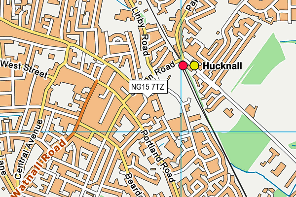 NG15 7TZ map - OS VectorMap District (Ordnance Survey) NG15 7TZ map - OS VectorMap District (Ordnance Survey)