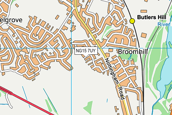 NG15 7UY map - OS VectorMap District (Ordnance Survey) NG15 7UY map - OS VectorMap District (Ordnance Survey)