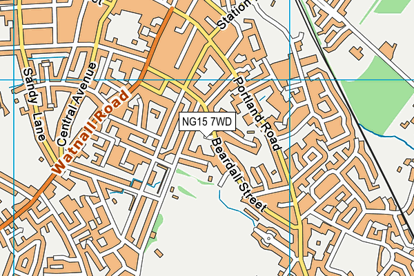 NG15 7WD map - OS VectorMap District (Ordnance Survey) NG15 7WD map - OS VectorMap District (Ordnance Survey)