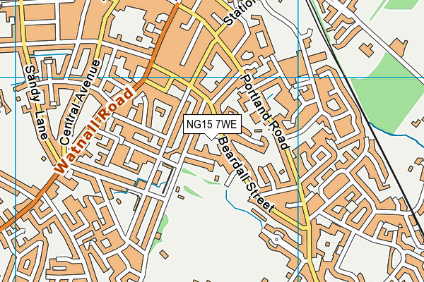 NG15 7WE map - OS VectorMap District (Ordnance Survey) NG15 7WE map - OS VectorMap District (Ordnance Survey)