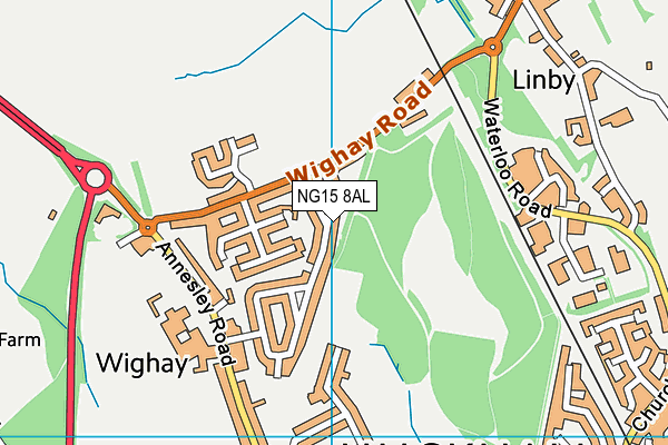 NG15 8AL map - OS VectorMap District (Ordnance Survey) NG15 8AL map - OS VectorMap District (Ordnance Survey)