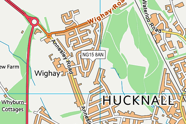 NG15 8AN map - OS VectorMap District (Ordnance Survey) NG15 8AN map - OS VectorMap District (Ordnance Survey)
