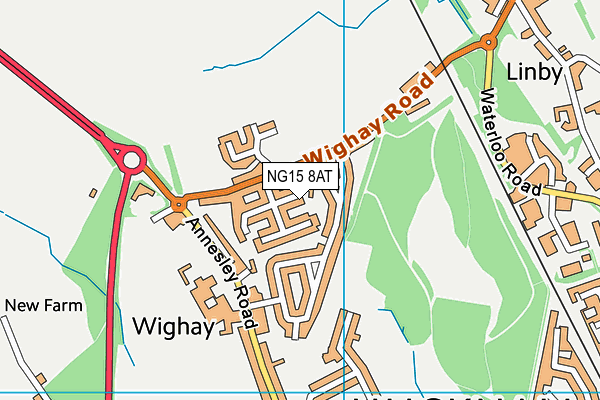NG15 8AT map - OS VectorMap District (Ordnance Survey) NG15 8AT map - OS VectorMap District (Ordnance Survey)