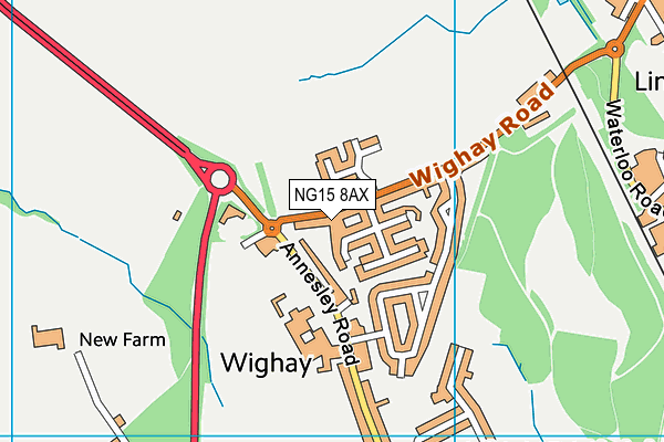 NG15 8AX map - OS VectorMap District (Ordnance Survey) NG15 8AX map - OS VectorMap District (Ordnance Survey)