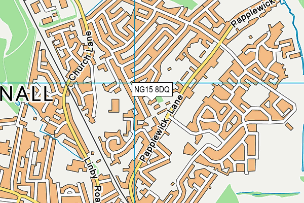 NG15 8DQ map - OS VectorMap District (Ordnance Survey) NG15 8DQ map - OS VectorMap District (Ordnance Survey)