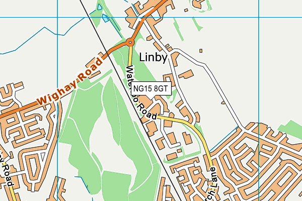 NG15 8GT map - OS VectorMap District (Ordnance Survey) NG15 8GT map - OS VectorMap District (Ordnance Survey)