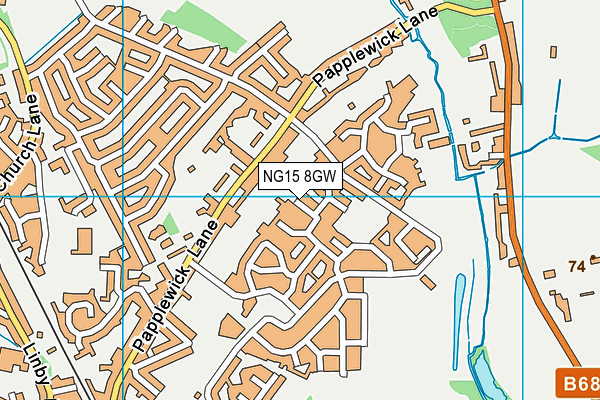 NG15 8GW map - OS VectorMap District (Ordnance Survey) NG15 8GW map - OS VectorMap District (Ordnance Survey)