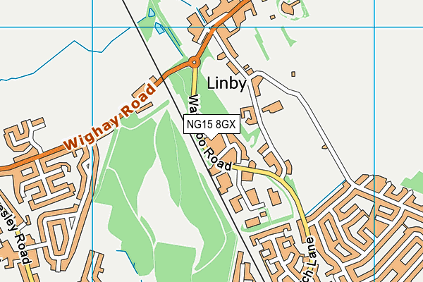 NG15 8GX map - OS VectorMap District (Ordnance Survey) NG15 8GX map - OS VectorMap District (Ordnance Survey)