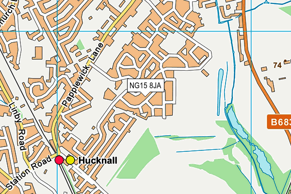 NG15 8JA map - OS VectorMap District (Ordnance Survey) NG15 8JA map - OS VectorMap District (Ordnance Survey)