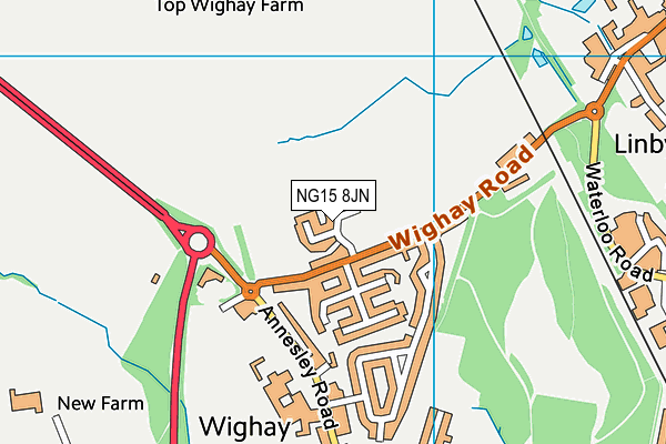 NG15 8JN map - OS VectorMap District (Ordnance Survey) NG15 8JN map - OS VectorMap District (Ordnance Survey)
