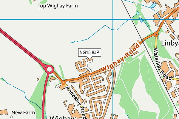 NG15 8JP map - OS VectorMap District (Ordnance Survey) NG15 8JP map - OS VectorMap District (Ordnance Survey)
