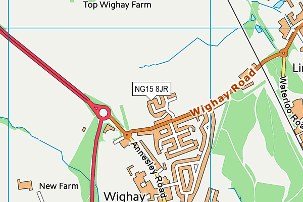 NG15 8JR map - OS VectorMap District (Ordnance Survey) NG15 8JR map - OS VectorMap District (Ordnance Survey)