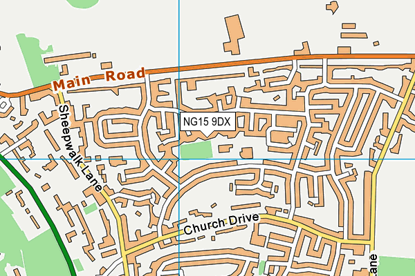 NG15 9DX map - OS VectorMap District (Ordnance Survey) NG15 9DX map - OS VectorMap District (Ordnance Survey)