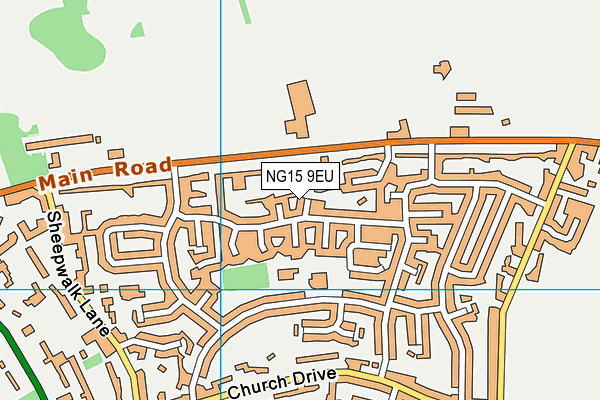 NG15 9EU map - OS VectorMap District (Ordnance Survey) NG15 9EU map - OS VectorMap District (Ordnance Survey)