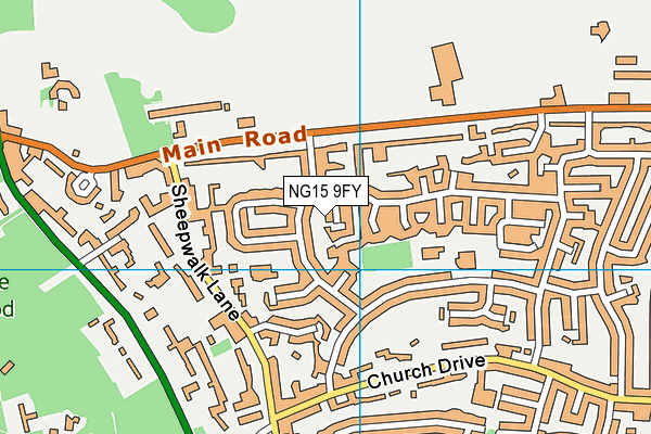NG15 9FY map - OS VectorMap District (Ordnance Survey) NG15 9FY map - OS VectorMap District (Ordnance Survey)