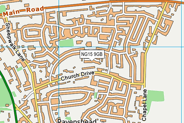 NG15 9GB map - OS VectorMap District (Ordnance Survey) NG15 9GB map - OS VectorMap District (Ordnance Survey)