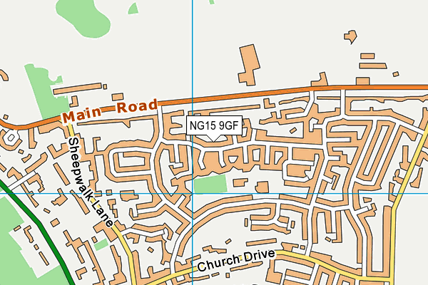 NG15 9GF map - OS VectorMap District (Ordnance Survey) NG15 9GF map - OS VectorMap District (Ordnance Survey)