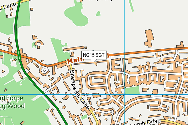 NG15 9GT map - OS VectorMap District (Ordnance Survey) NG15 9GT map - OS VectorMap District (Ordnance Survey)