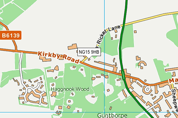 NG15 9HB map - OS VectorMap District (Ordnance Survey)