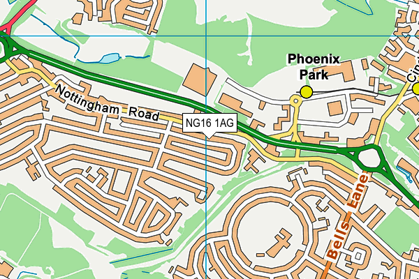 NG16 1AG map - OS VectorMap District (Ordnance Survey) NG16 1AG map - OS VectorMap District (Ordnance Survey)