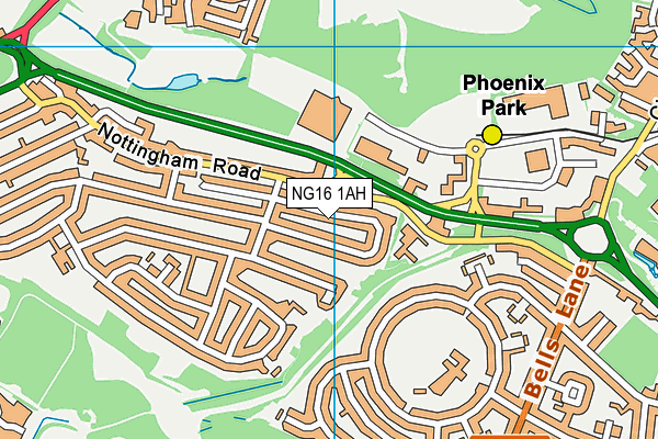 NG16 1AH map - OS VectorMap District (Ordnance Survey) NG16 1AH map - OS VectorMap District (Ordnance Survey)