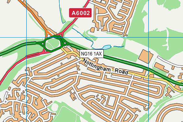 NG16 1AX map - OS VectorMap District (Ordnance Survey)